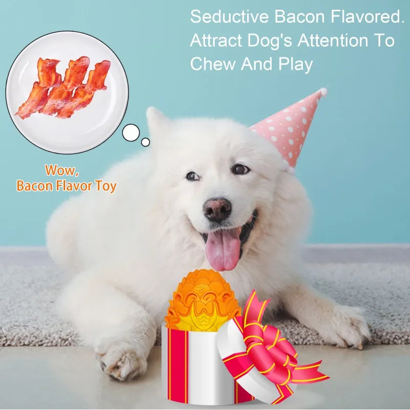 Dragon Egg Dog Chew Toys for Aggressive Chewers Tough Indestructible Rubber Toys for Heavy Chewing