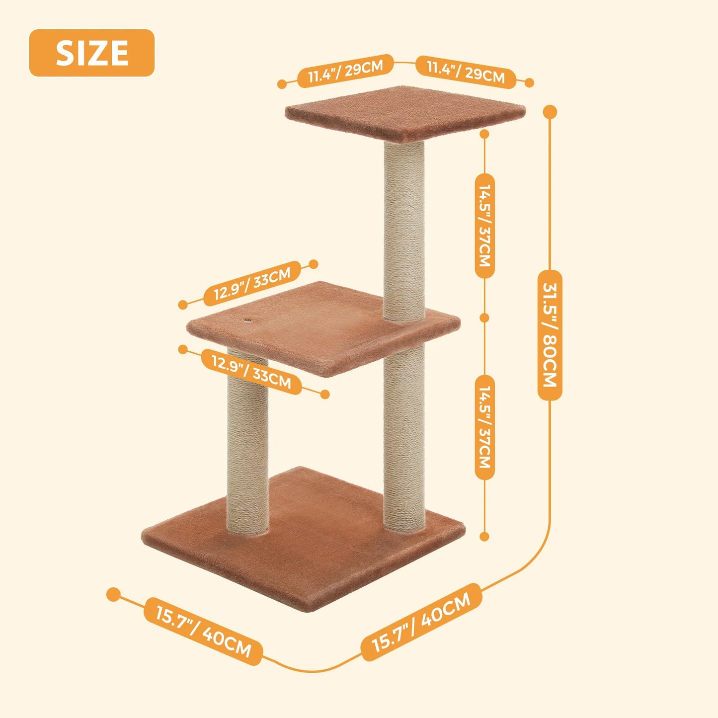Indoor Cat Tree Tower with Scratching Posts and Hammock