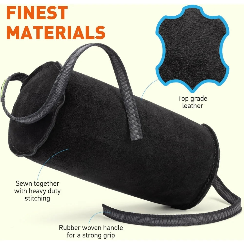 Viper Leather Cylinder Bite Pillow Tug Toy for Dogs