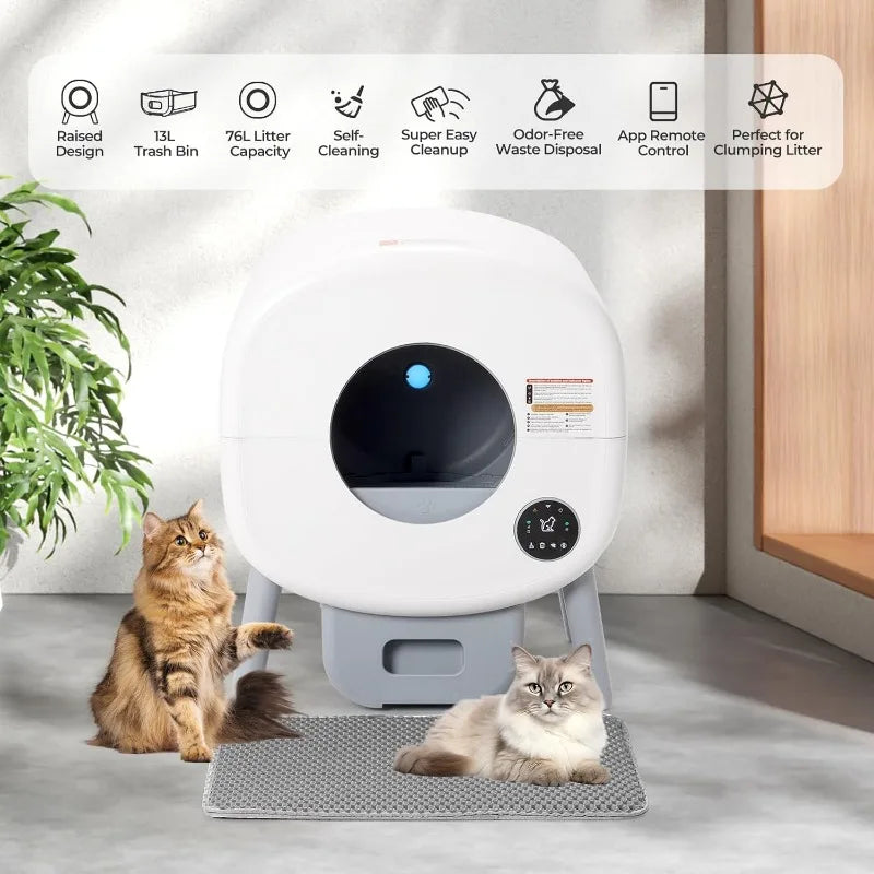 Automatic Self Cleaning Litter Box for Multiple Cats