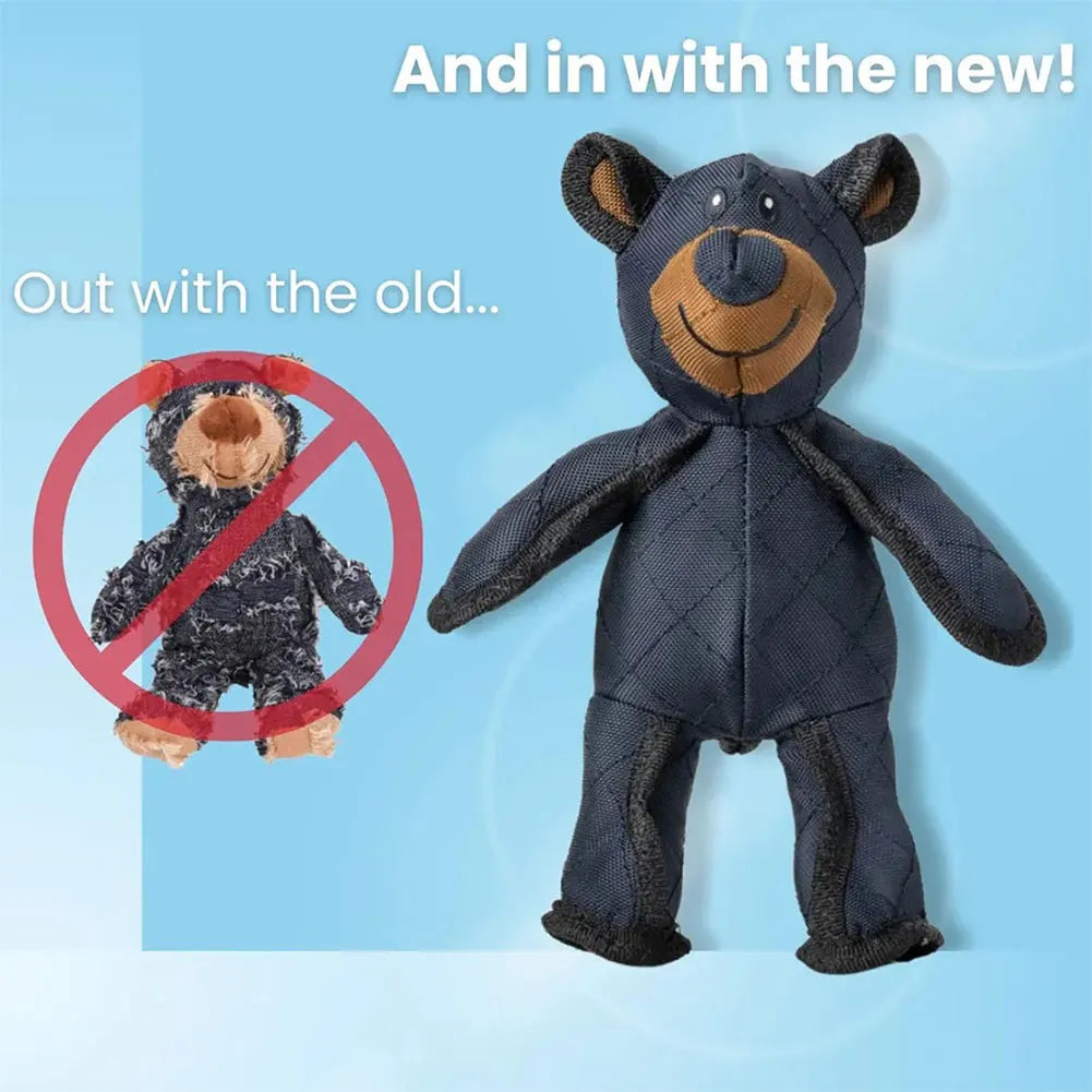 Indestructible Plush Bear Dog Toy With Sound Teeth Cleaner
