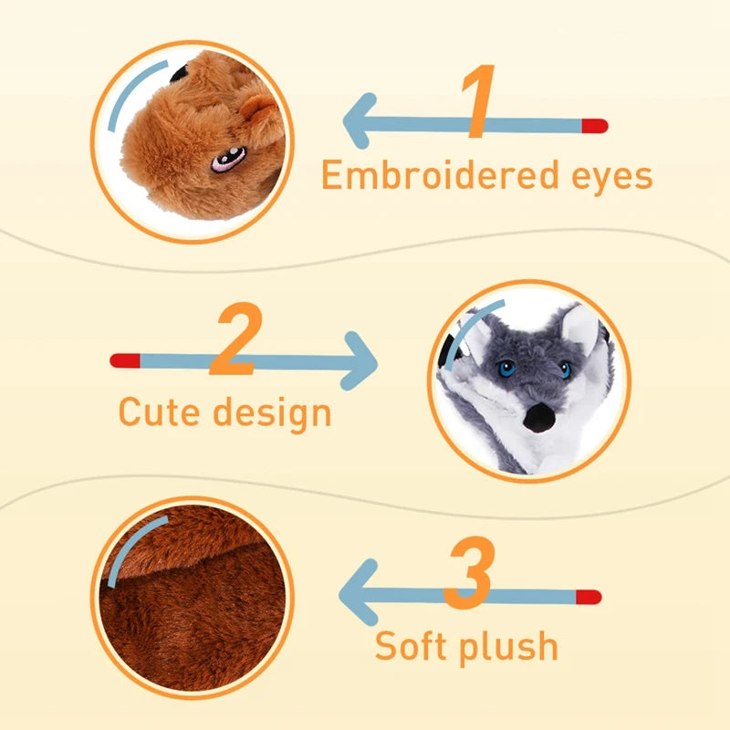 Cute Interactive Plush Dog Squeaky Toy Set for Playtime