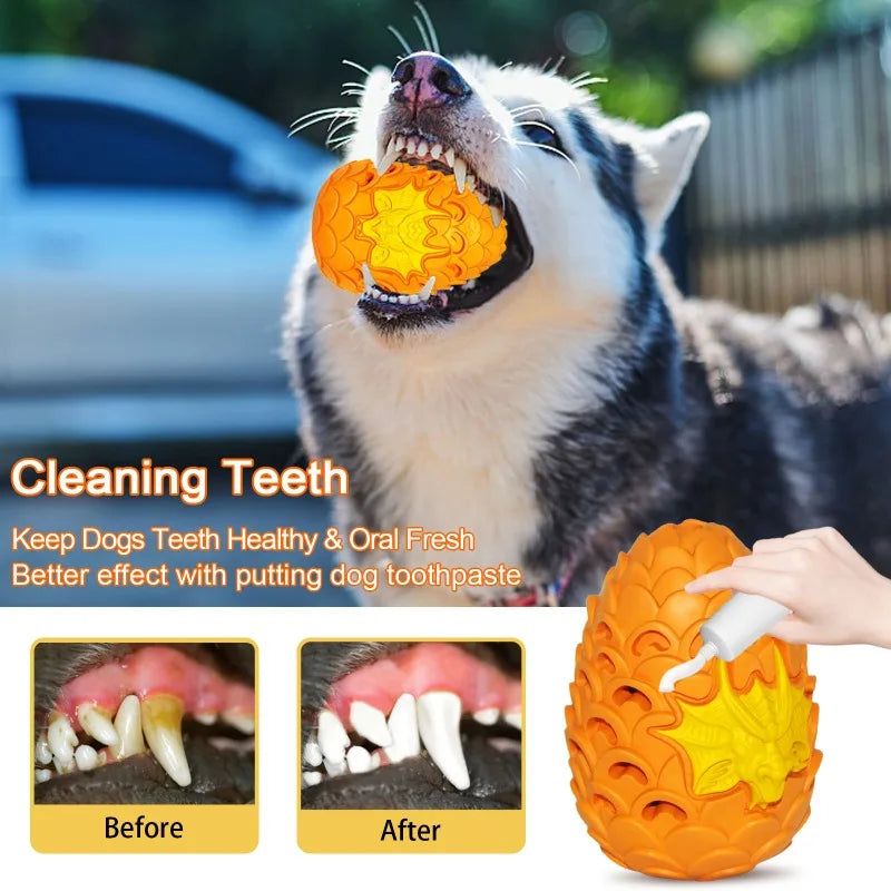Dragon Egg Dog Chew Toys for Aggressive Chewers Tough Indestructible Rubber Toys for Heavy Chewing