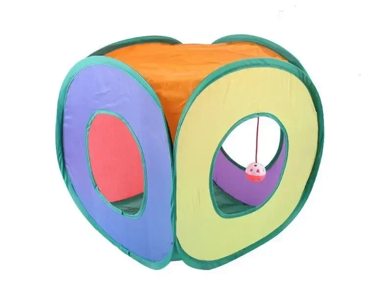Fun Cat Tunnel Cube Tent Interactive Playhouse for Pets