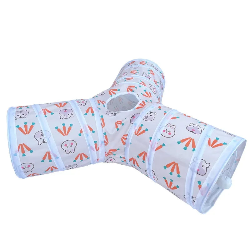 Tunnels Hideout Guinea Pig Foldable T Y Shaped Bunny Rabbit Tunnel Toys for Small Animals