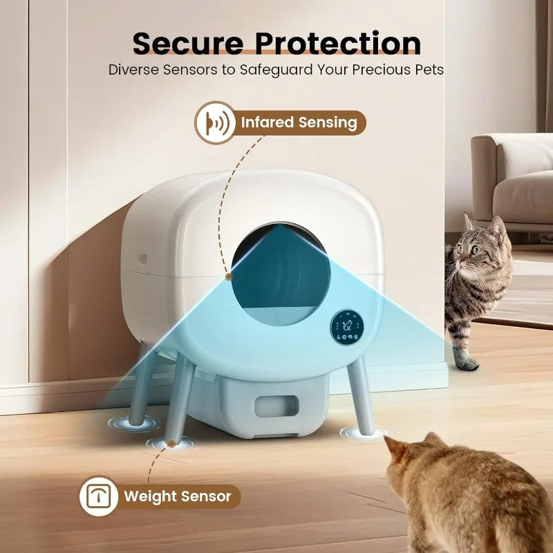 Automatic Self Cleaning Litter Box for Multiple Cats