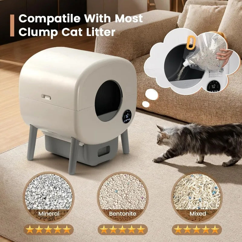Automatic Self Cleaning Litter Box for Multiple Cats