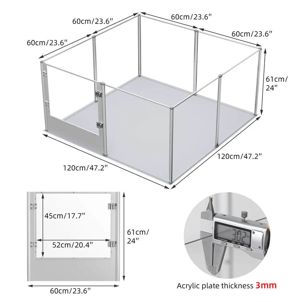 Acrylic Dog Playpen Enclosure for Safe and Fun Playtime