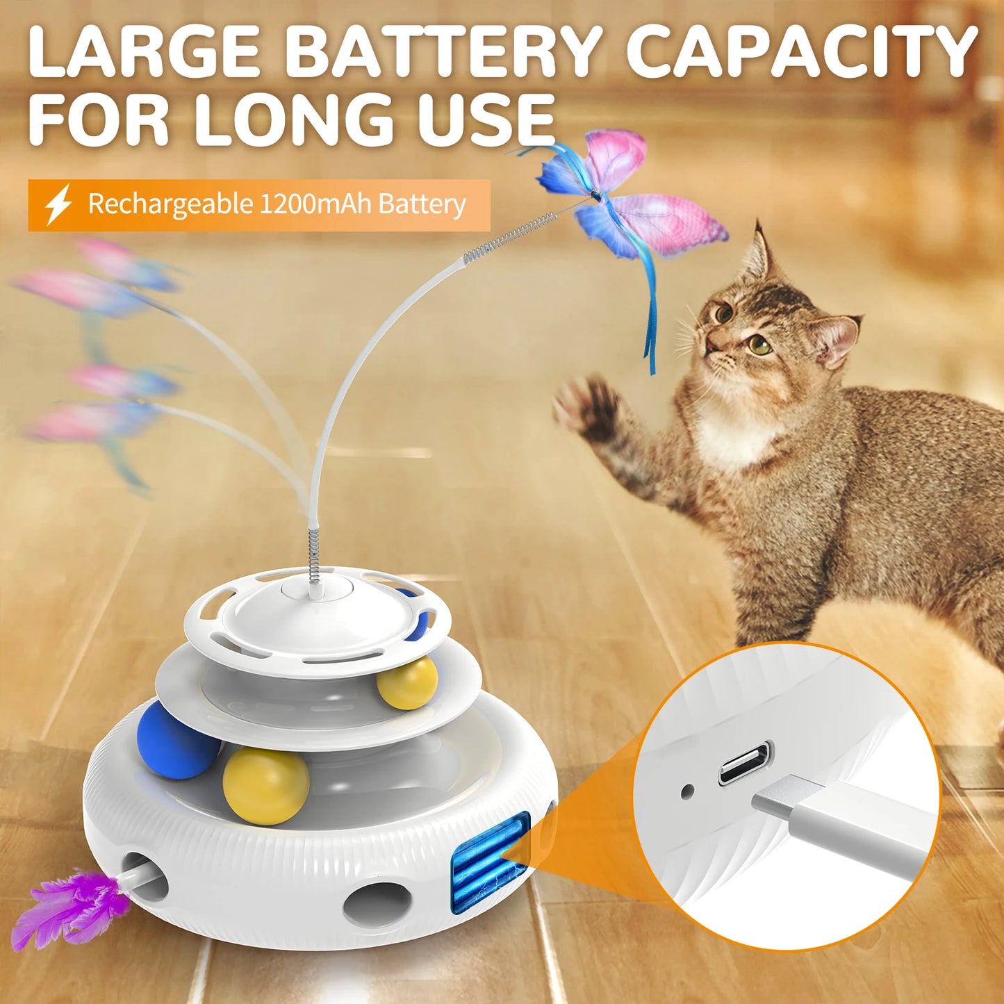 Interactive Chargeable Cat Laser Puzzle Teaser Toy for Pets