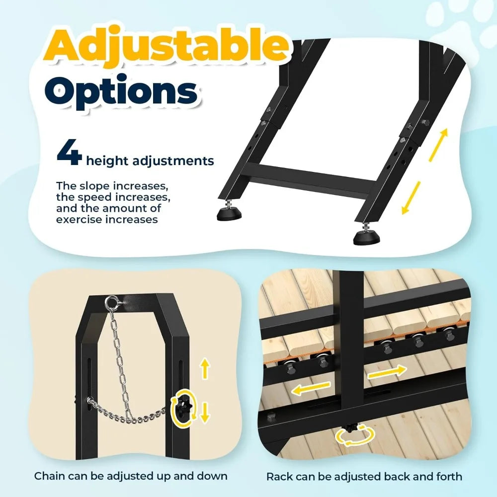 Large Dog Treadmill with Adjustable Ramp for Indoor Exercise