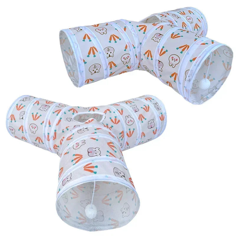 Tunnels Hideout Guinea Pig Foldable T Y Shaped Bunny Rabbit Tunnel Toys for Small Animals