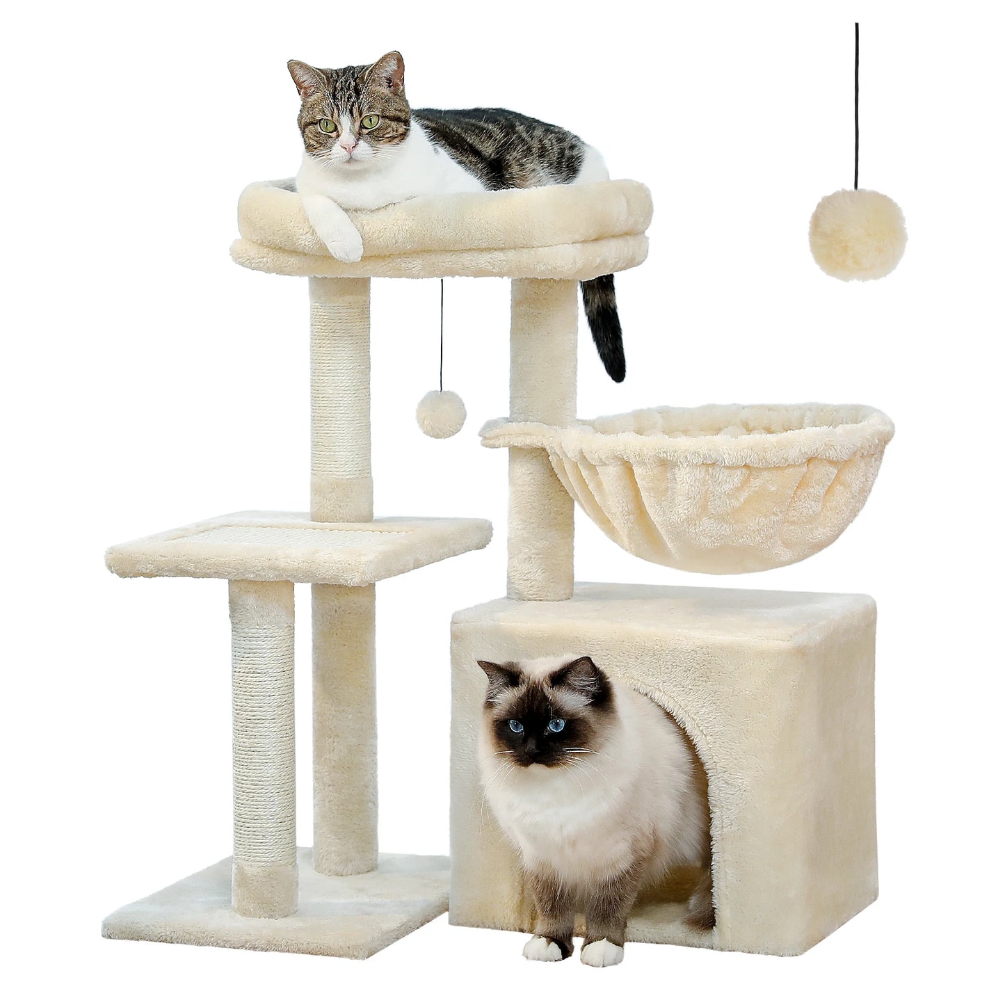 Indoor Cat Tree Tower with Scratching Posts and Hammock