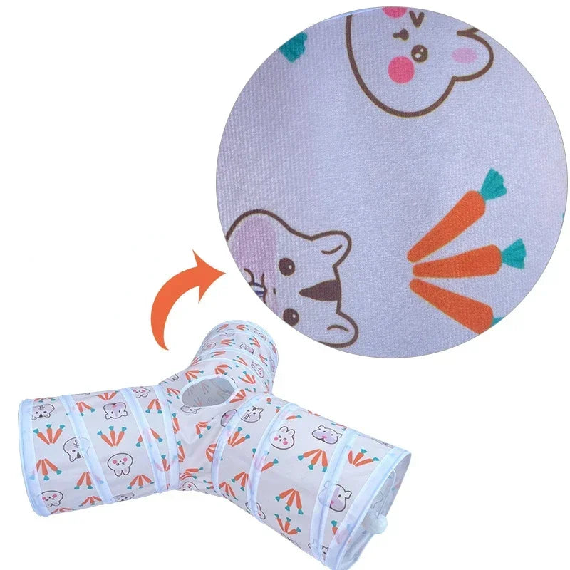 Tunnels Hideout Guinea Pig Foldable T Y Shaped Bunny Rabbit Tunnel Toys for Small Animals