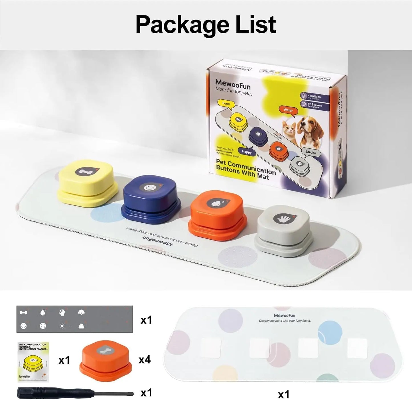 Mewoofun Recordable Voice Buttons For Dog Communication
