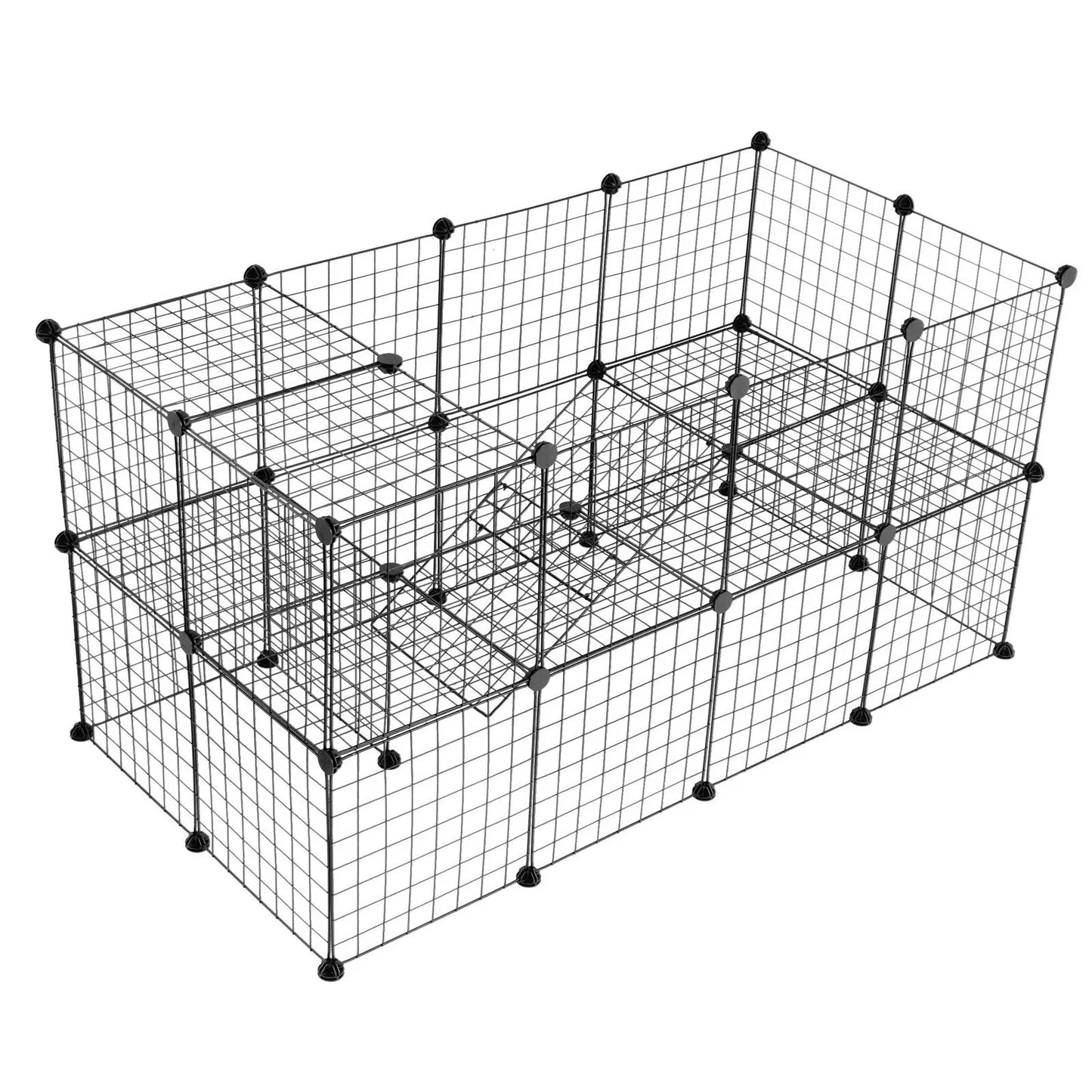 Two-Storey Pet Playpen Cage for Rabbits and Guinea Pigs