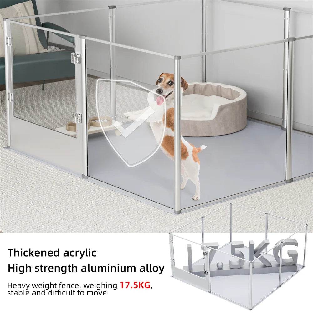 Extra Large Acrylic Dog Playpen Enclosure for Safe Play