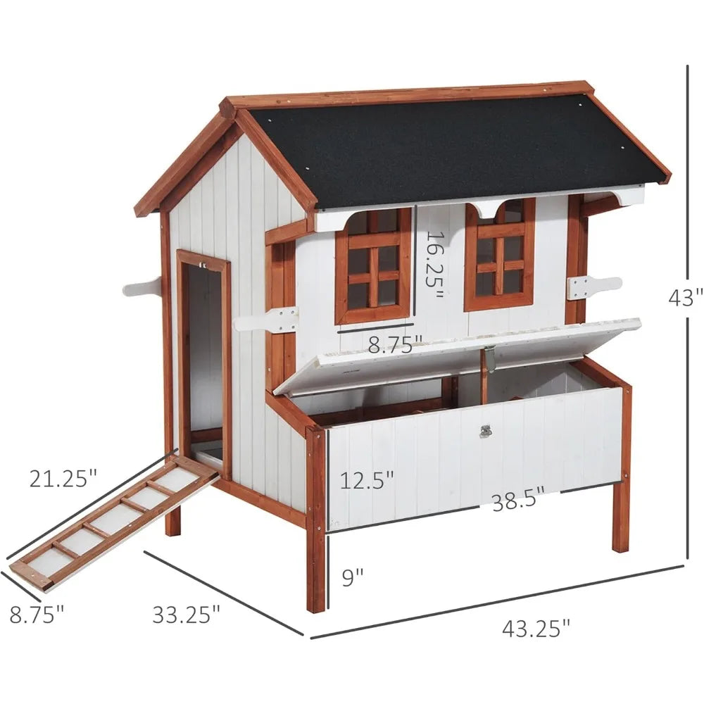 Portable Wooden Chicken Coop With Nesting Box And Handles