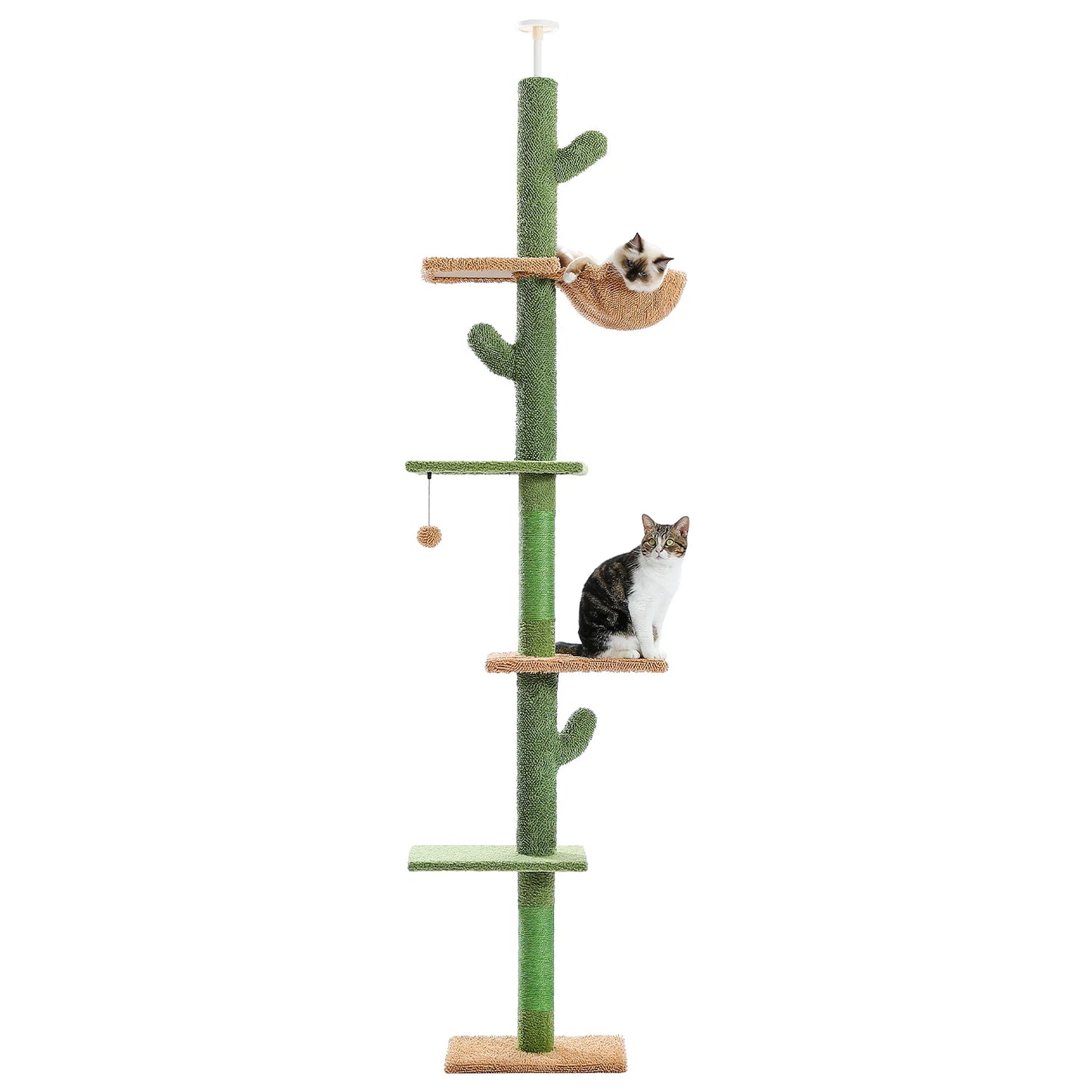 Cactus Cat Tower with Scratching Post and Hammock for Cats