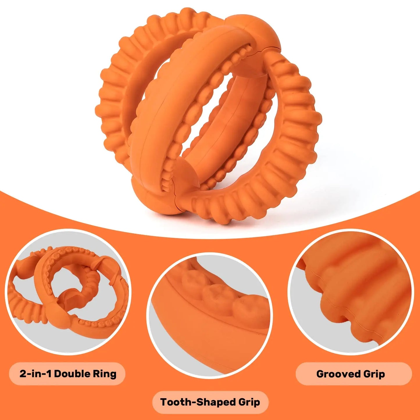 Interactive Tug of War Dog Toy with Detachable Rings