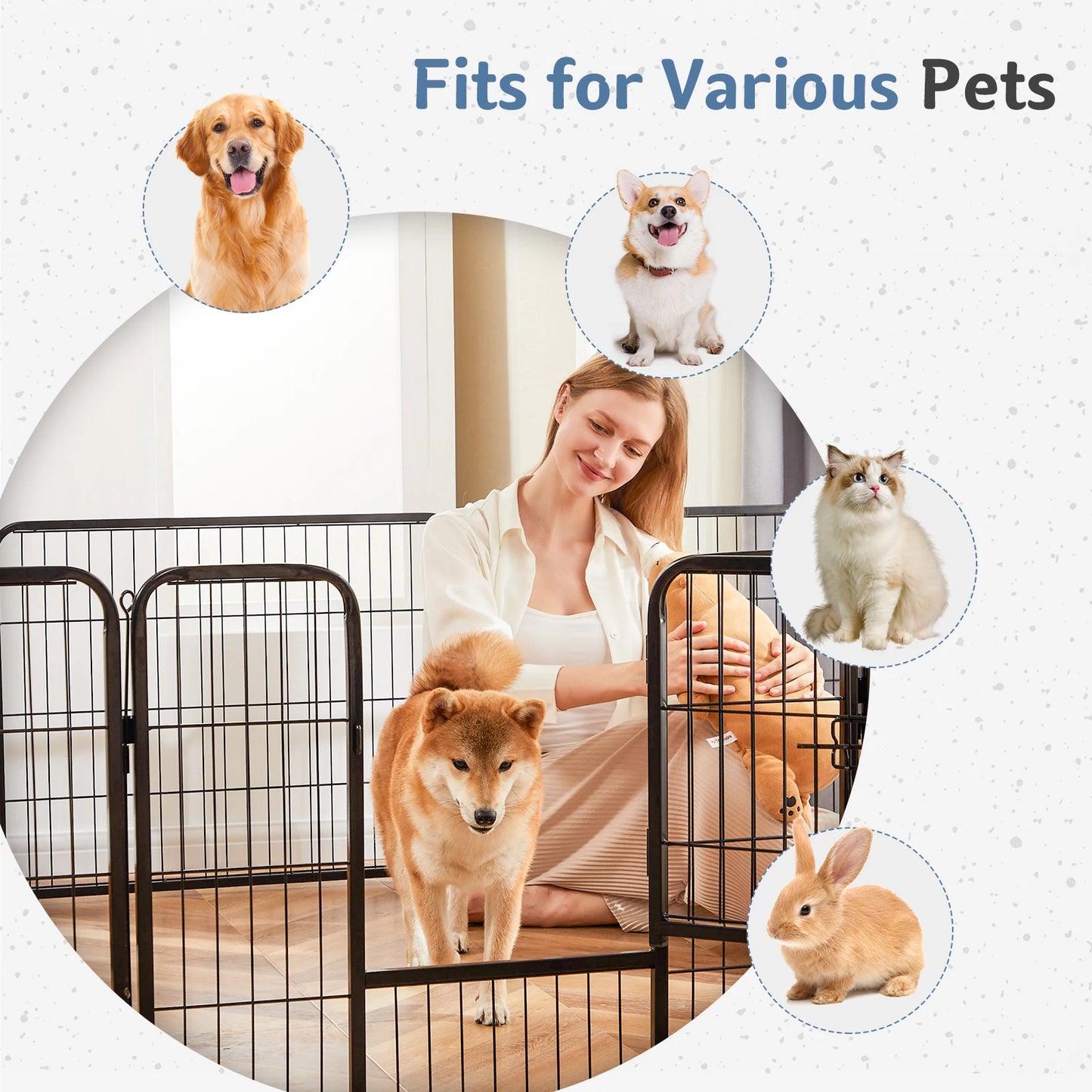 Sturdy Metal Dog Playpen for Indoor and Outdoor Use