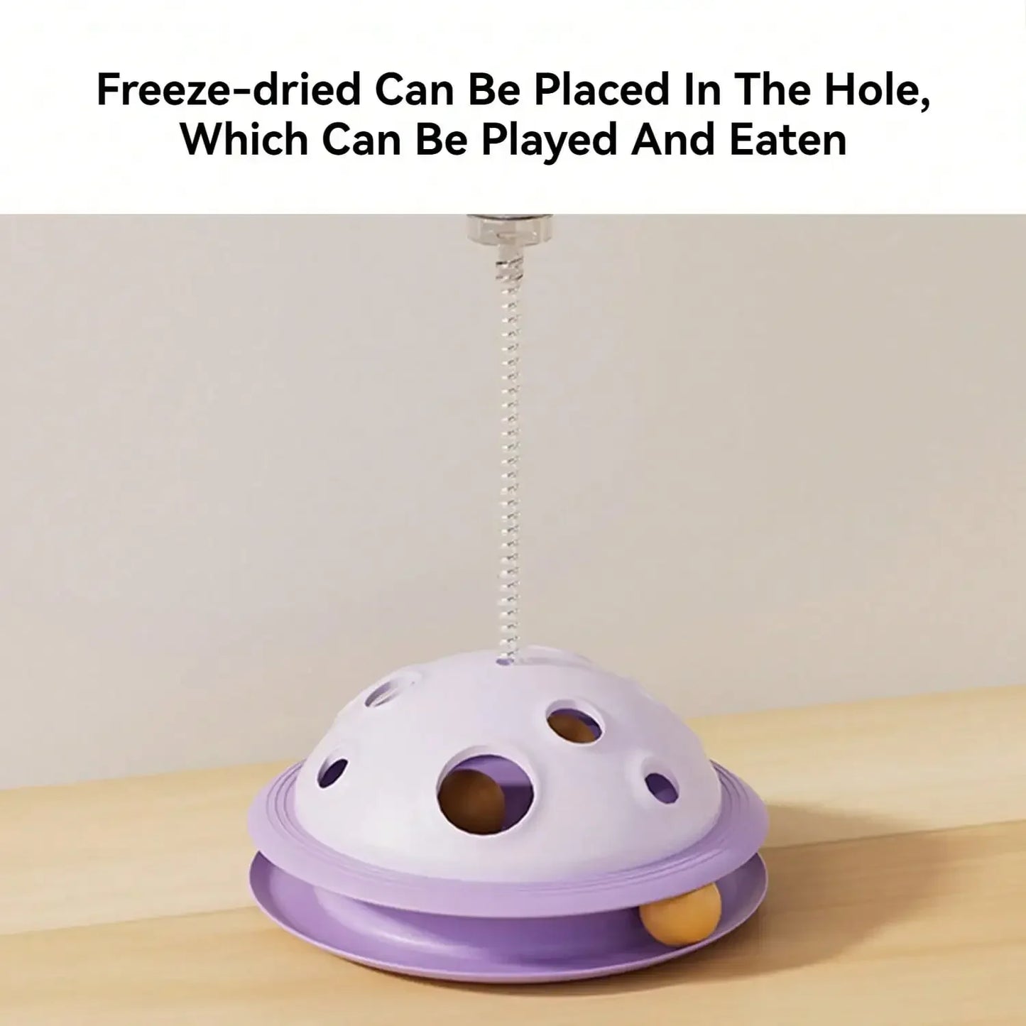 Interactive Rotating Treat Dispenser Puzzle Toy For Cats Dogs