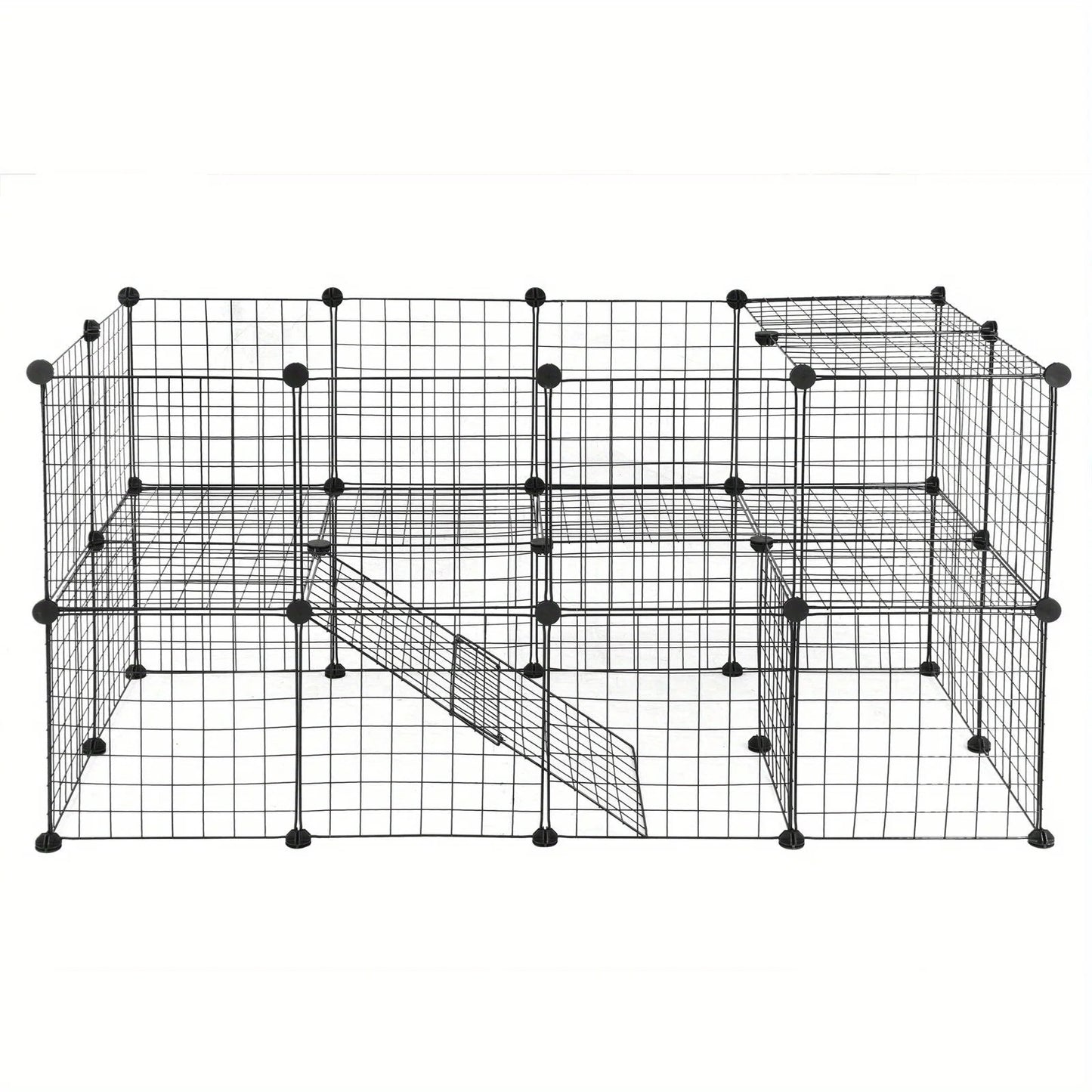 Two-Storey Pet Playpen Cage for Rabbits and Guinea Pigs