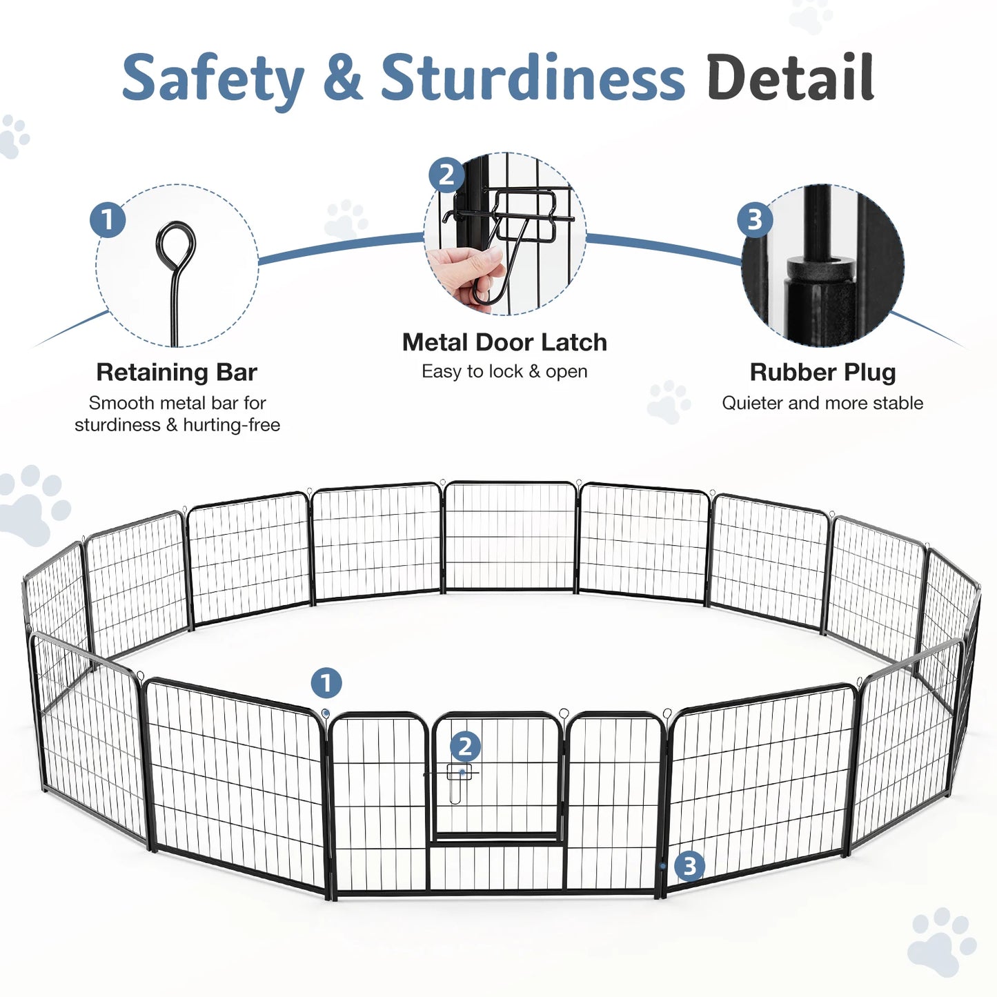 Sturdy Metal Dog Playpen for Indoor and Outdoor Use
