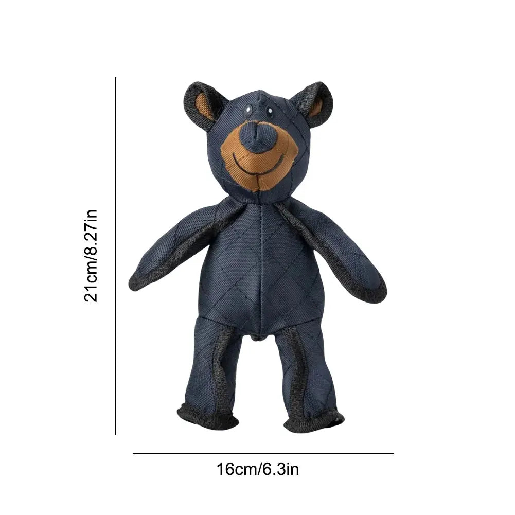 Indestructible Plush Bear Dog Toy With Sound Teeth Cleaner