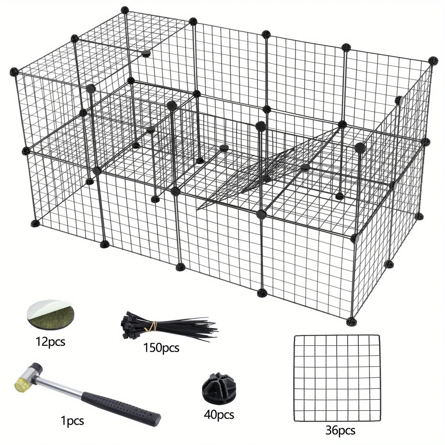 Two-Storey Pet Playpen Cage for Rabbits and Guinea Pigs
