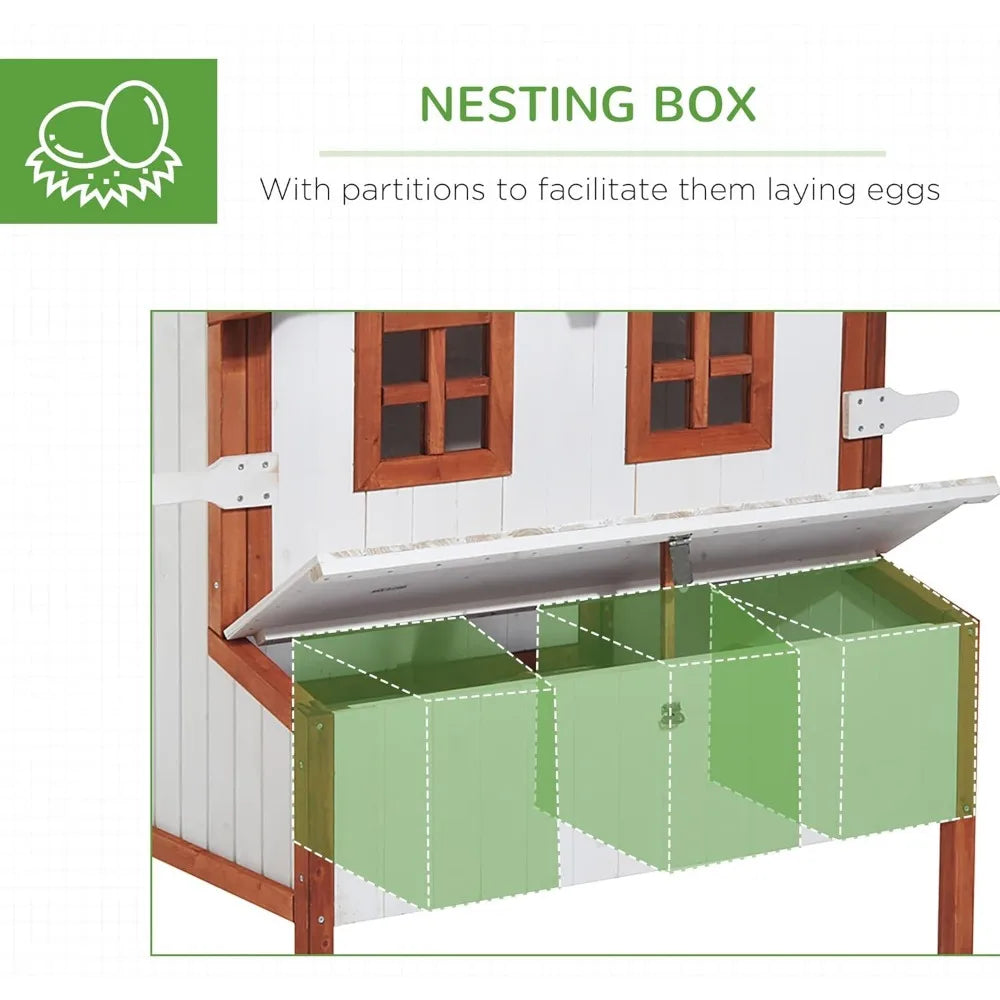 Portable Wooden Chicken Coop With Nesting Box And Handles