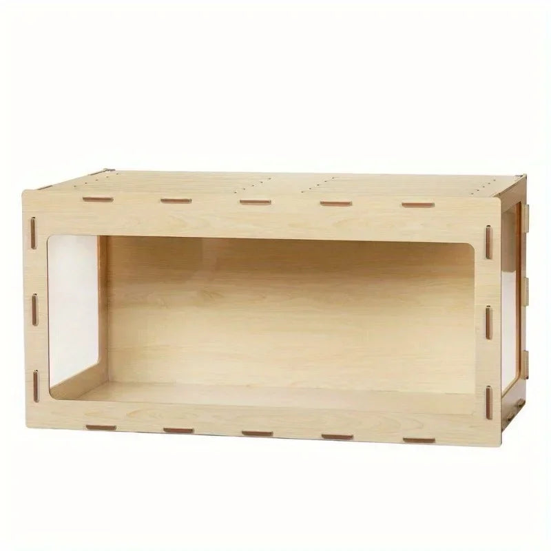 Wooden Hamster Cage with Acrylic Board and Flip Top Design