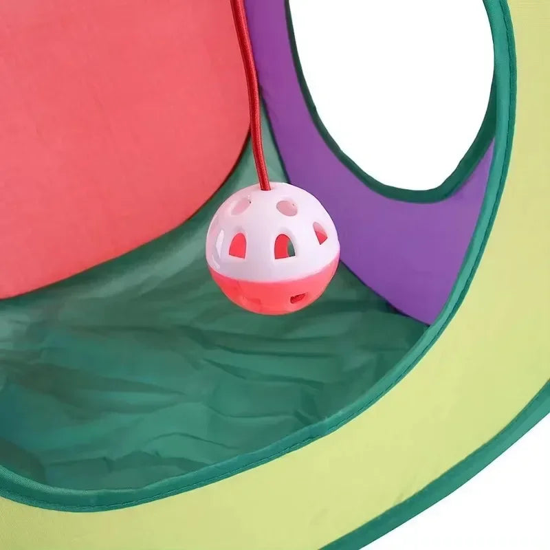 Fun Cat Tunnel Cube Tent Interactive Playhouse for Pets