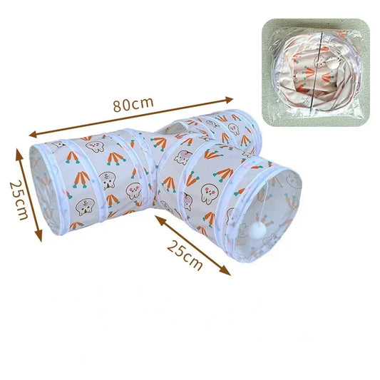 Tunnels Hideout Guinea Pig Foldable T Y Shaped Bunny Rabbit Tunnel Toys for Small Animals
