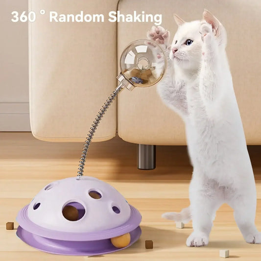 Interactive Rotating Treat Dispenser Puzzle Toy For Cats Dogs