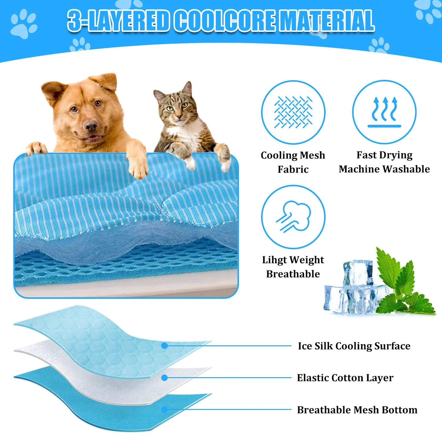 Pet Cooling Mat for Summer Comfort and Relaxation