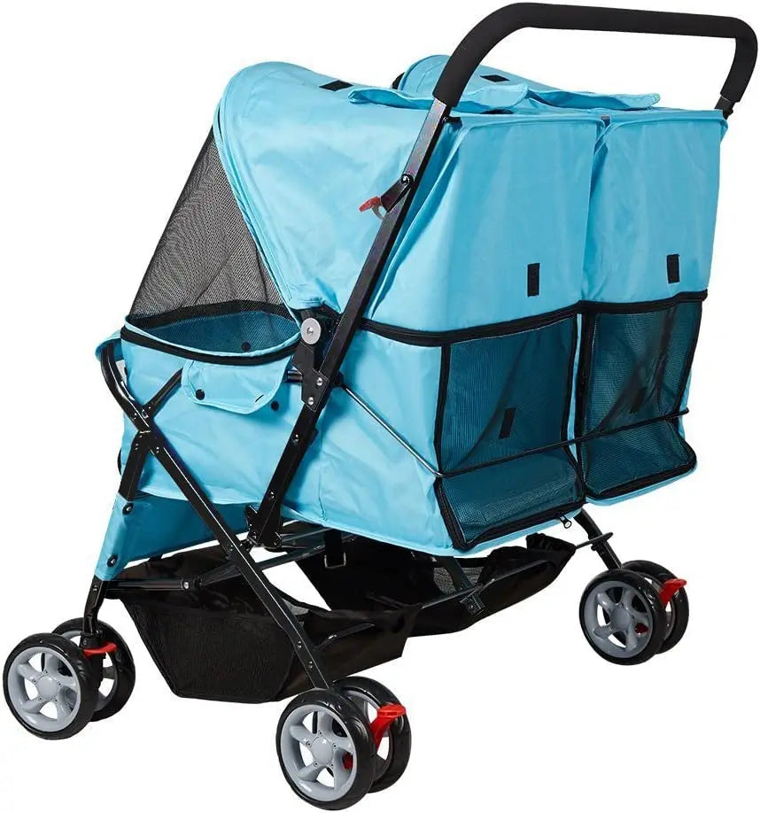 Double Pet Stroller for Two Dogs Cats Convenient Travel Solution