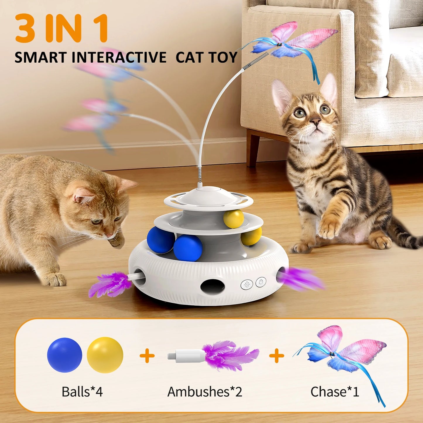 Interactive Chargeable Cat Laser Puzzle Teaser Toy for Pets