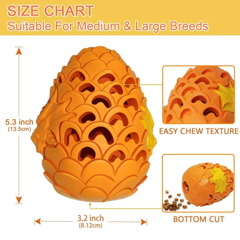 Dragon Egg Dog Chew Toys for Aggressive Chewers Tough Indestructible Rubber Toys for Heavy Chewing