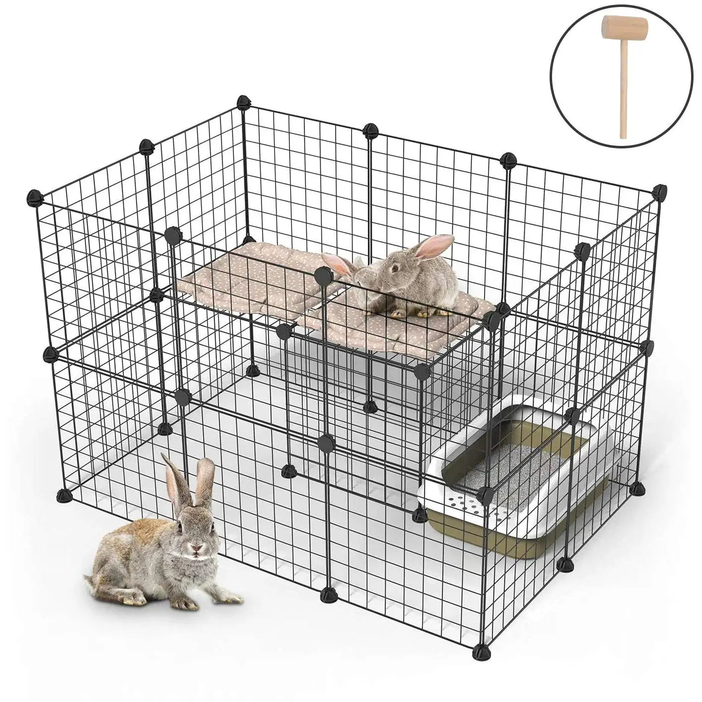 Portable Metal Pet Playpen for Small Animals and Rabbits