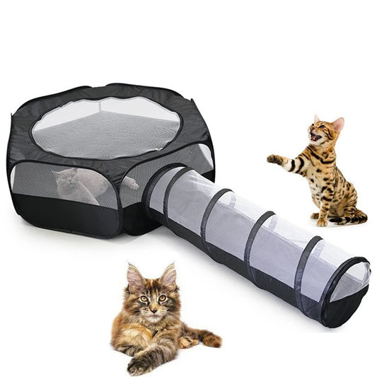 Interactive Foldable Cat Tunnel and Play Tent for Pets