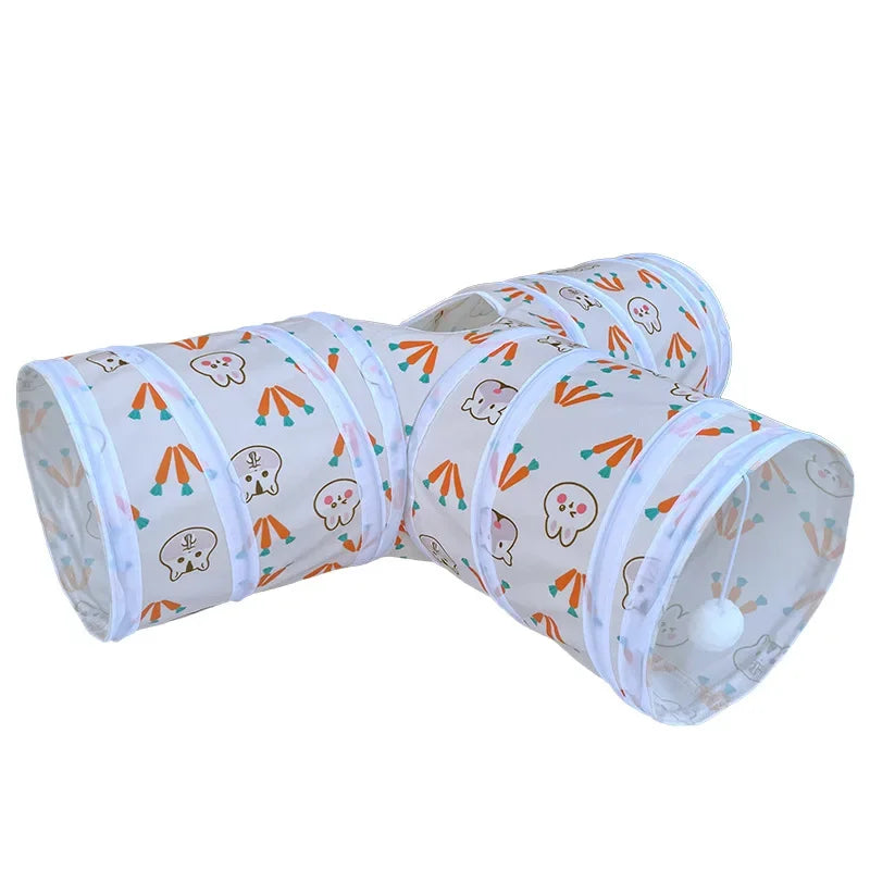 Tunnels Hideout Guinea Pig Foldable T Y Shaped Bunny Rabbit Tunnel Toys for Small Animals
