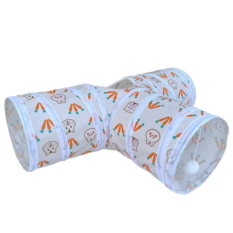 Tunnels Hideout Guinea Pig Foldable T Y Shaped Bunny Rabbit Tunnel Toys for Small Animals