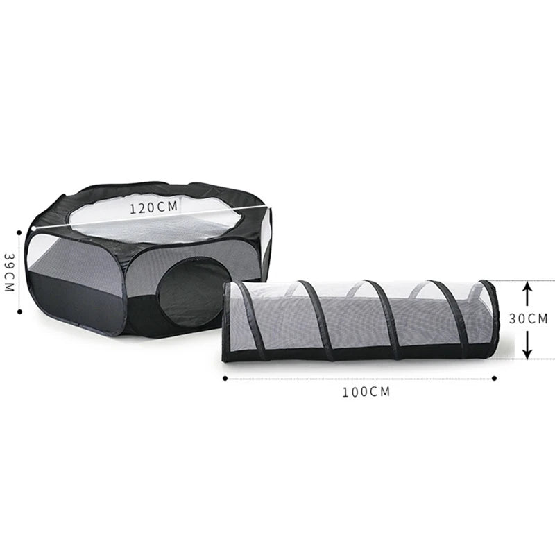 Interactive Foldable Cat Tunnel and Play Tent for Pets