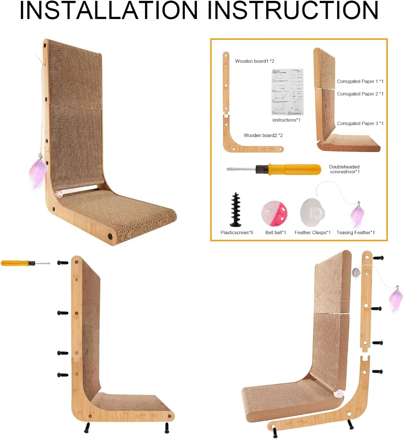 L Shape Cat Scratcher for Happy Indoor Cats