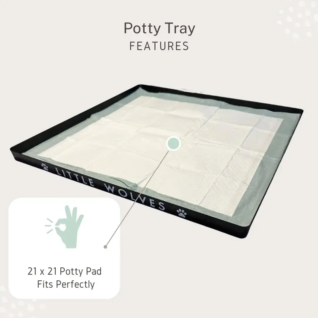 Little Wolves Puppy Potty Tray with Reusable Dog Pee Pads