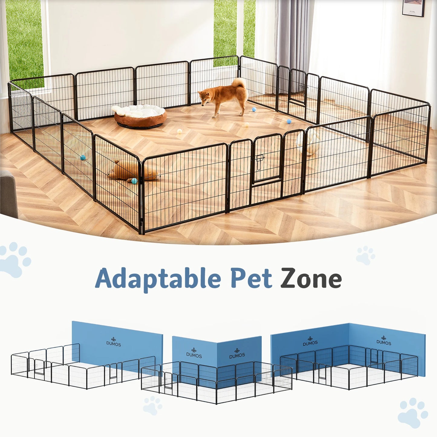 Sturdy Metal Dog Playpen for Indoor and Outdoor Use