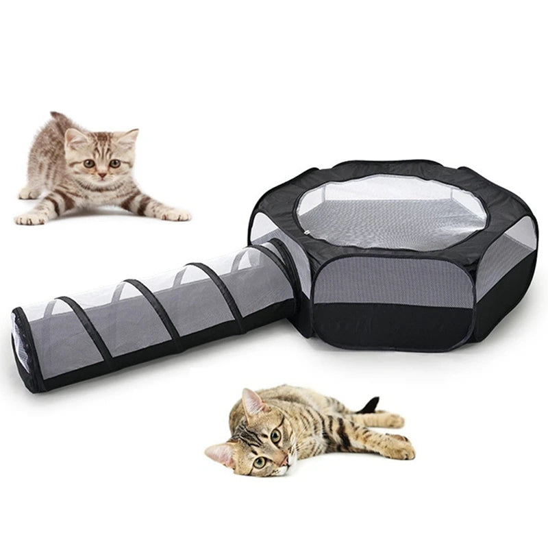 Interactive Foldable Cat Tunnel and Play Tent for Pets