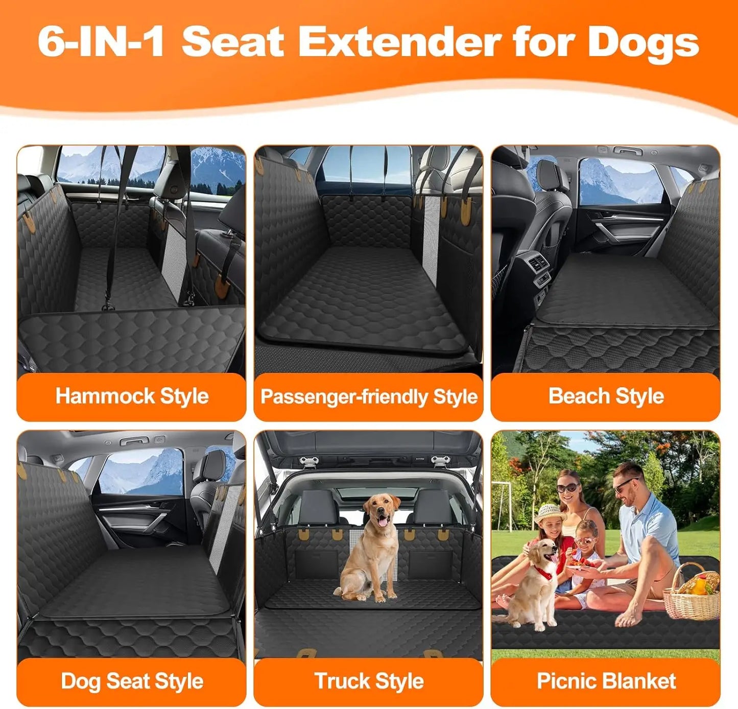Waterproof Dog Car Seat Cover and Safety Hammock Protector