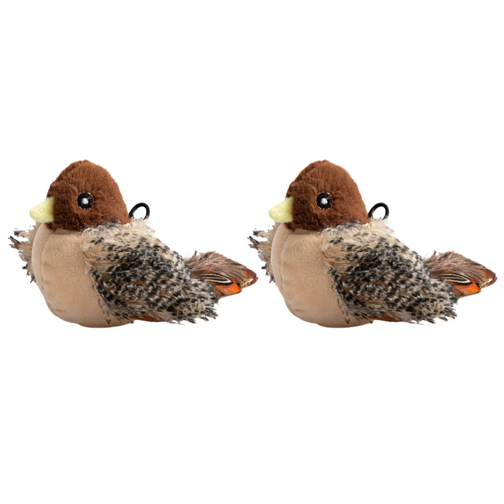 Interactive Flapping Bird Cat Toy Electric Squeaky Chirping Plush