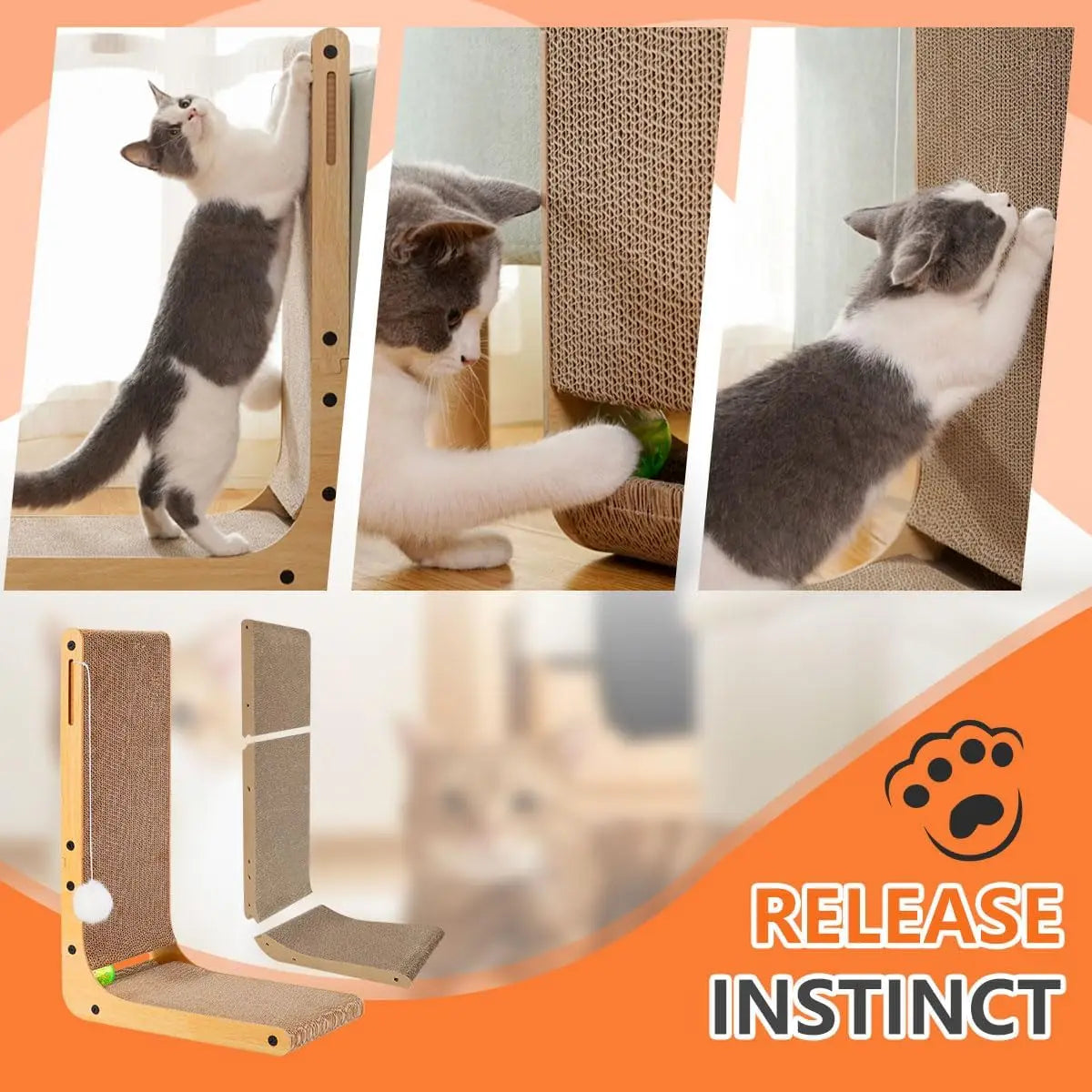 L Shape Cat Scratcher for Happy Indoor Cats
